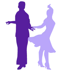 Silueta decorativa de pareja bailando salsa