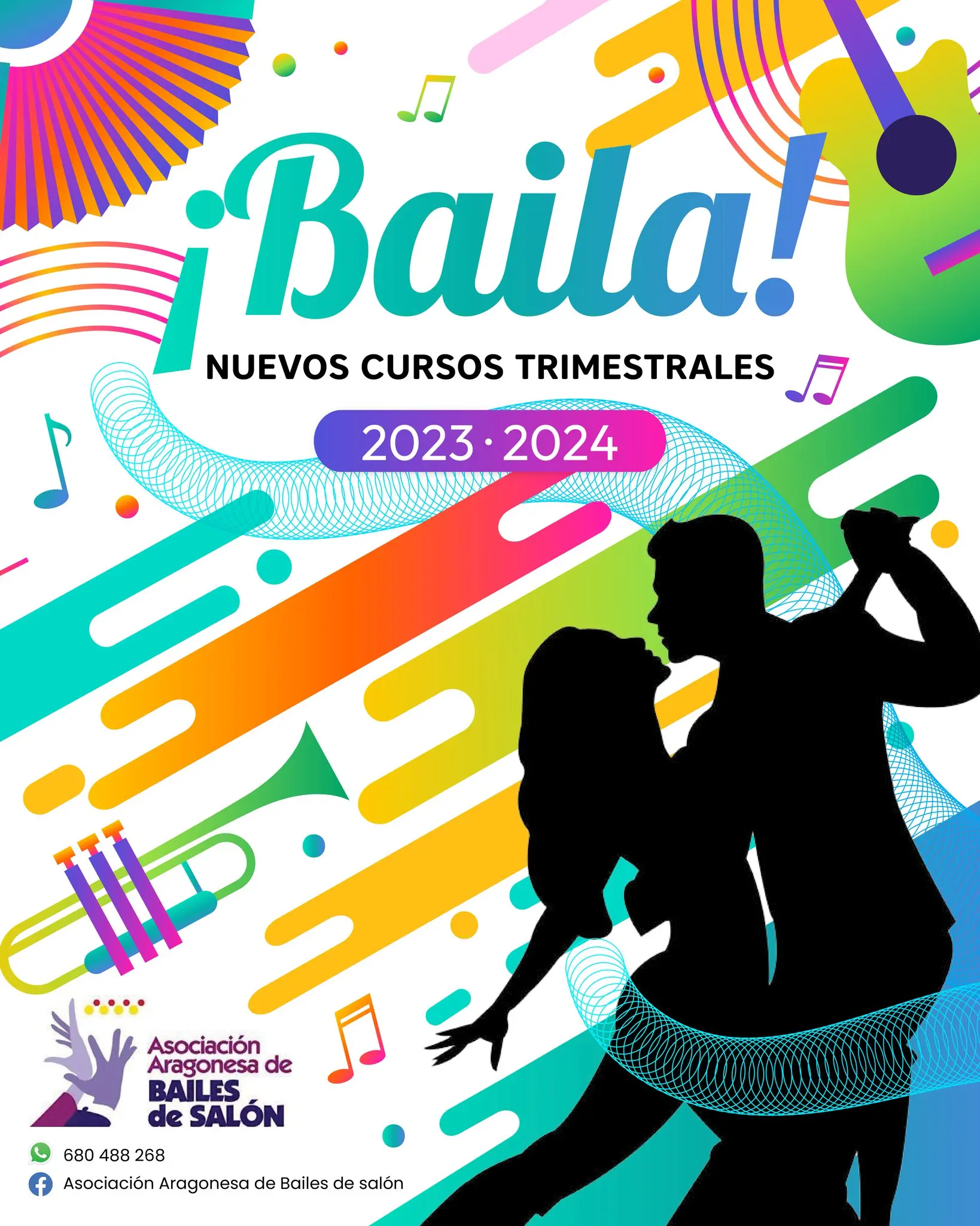 Cartel anunciador de los nuevos cursos trimestrales 2023-2024